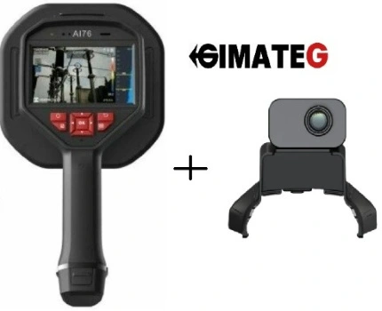 Visualización conjunta de la cámara acústica HIKMICRO AI76 y la Mini3R termográfica, mostrando una solución combinada para detección de fugas, anomalías eléctricas y diagnóstico industrial avanzado. Disponible a través de Gimatec, distribuidor especializado en instrumentación termográfica profesional.