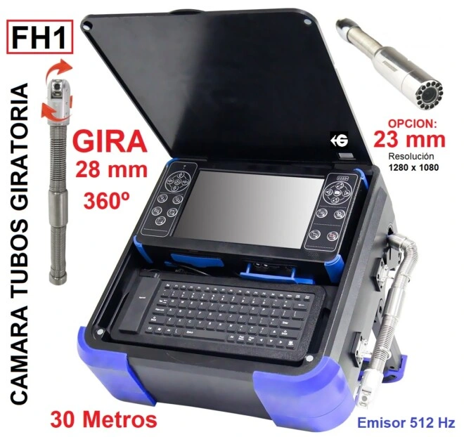 Doble CAMARA INSPECCION TUBERIAS GIRATORIA FH28 Gimateg