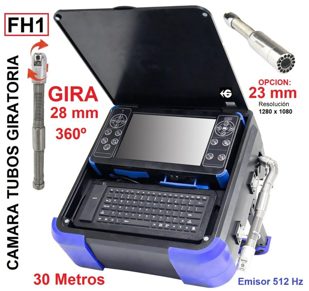 ir Doble CAMARA 28mm giratoria y 23mm FHD INSPECCION TUBERIAS Gicam-FH1 Gimateg
