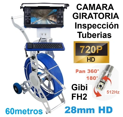 Alquiler camara giratoria 28mm x60metros inspeccion tubos GiCam-FH2 GimateG
