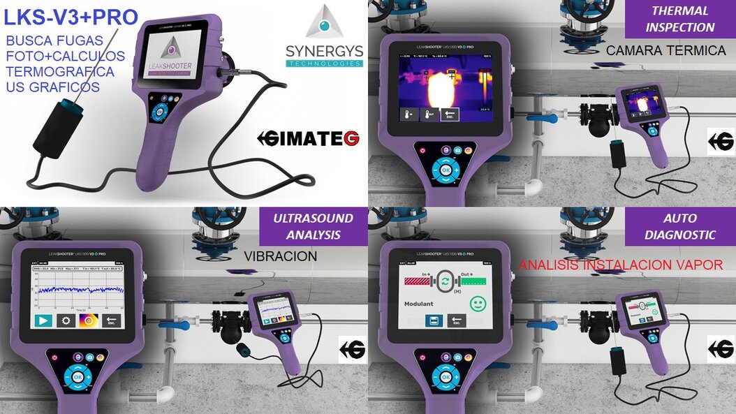 Busca fugas aire y analisis purgadores vapor con foto Leakshooter V3pro Gimateg
