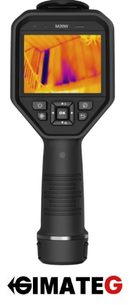 Cámara termográfica profesional HIKMICRO M20W con lente gran angular y resolución 256x192 para auditorías energéticas e inspección de edificios, disponible en Gimatec