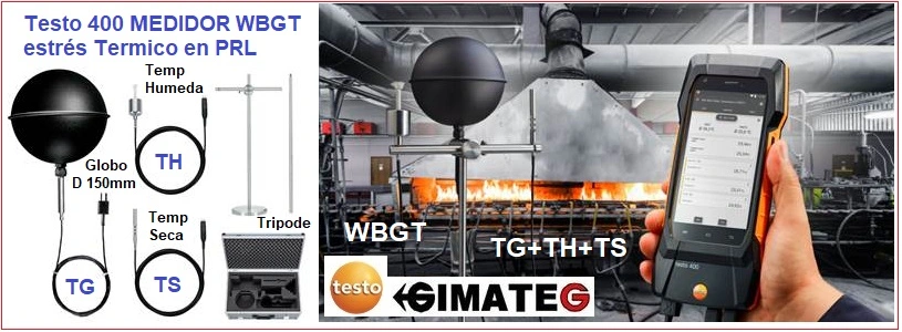 medidor estres termico WBGT testo 400 gimateg