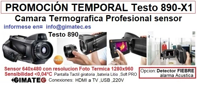 Promociòn temporal testo 890 X1 camara termica profesional gimateg