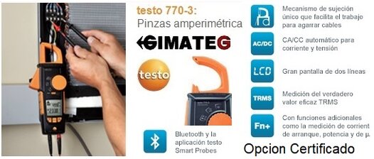 pinza amperimetrica testo bluetooth data loger en tablet gimateg