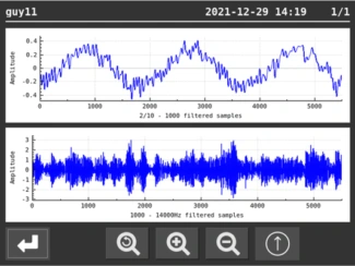 pantalla espectro FFT vibracion maquinas con foto VSHOOTER gimateg