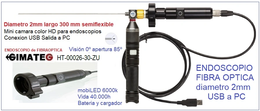 endoscopio fibra optica diametro 2mm largo 300mm Hipp GimateG