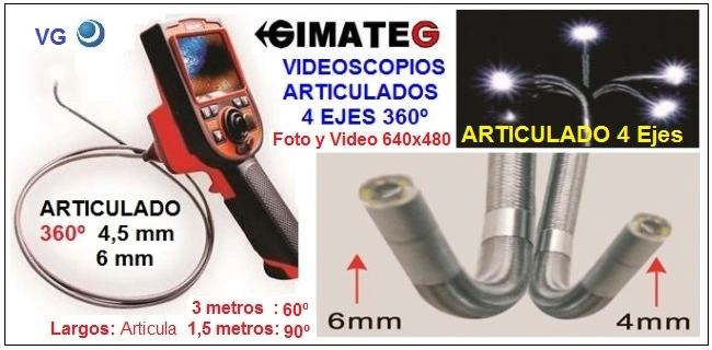ir a videoscopio giratorio 4 ejes sonda intercambiable Gicam-G+ GimateG