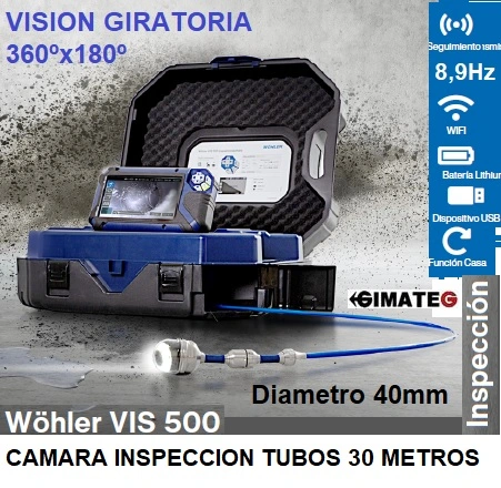 camara inspeccion tubos con vision giratoria Vis-500 gimateg