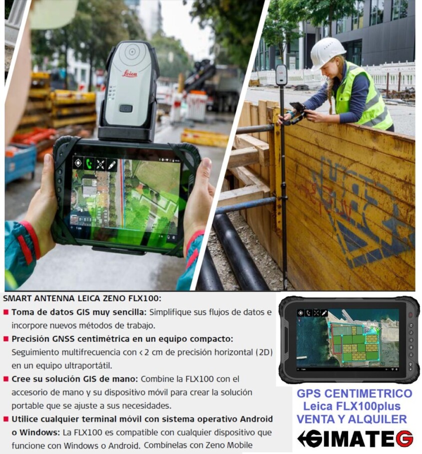 alquiler antena inteligente gps leica zeno FLX100 GPS centimetrico gimateg 