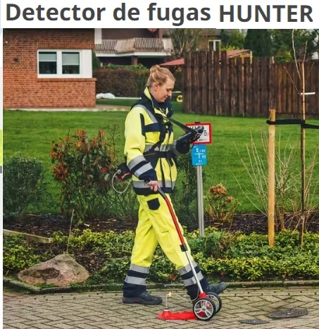 busca fugas gases o agua con 5%H2 en grandes superficies HUNTER tracergas esders gimateg