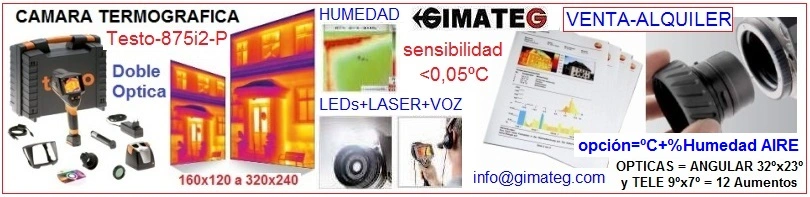venta alquiler termograficas testo 875 certificado ENAC gimateg
