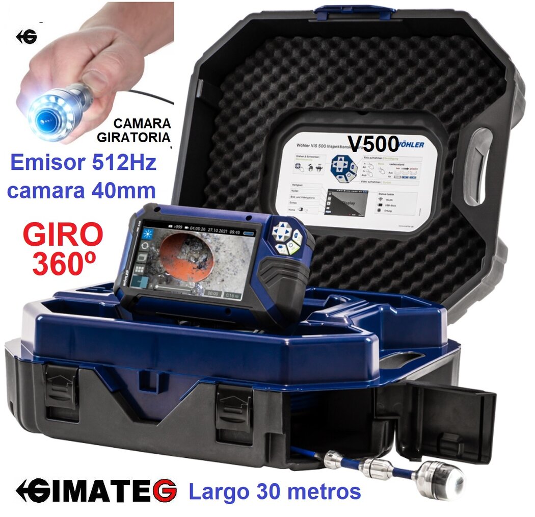 camara vision giratoria 30m inspeccion tubos Vis500 GimateG