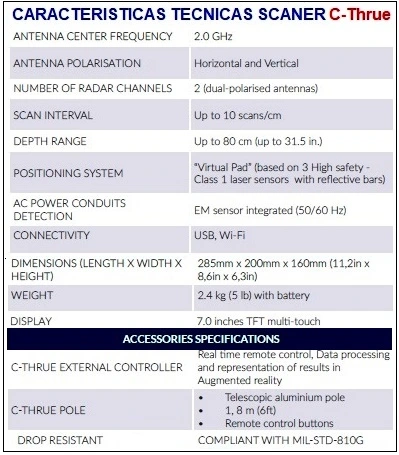 caracteristicas scaner hormigon leica Cthre gimateg