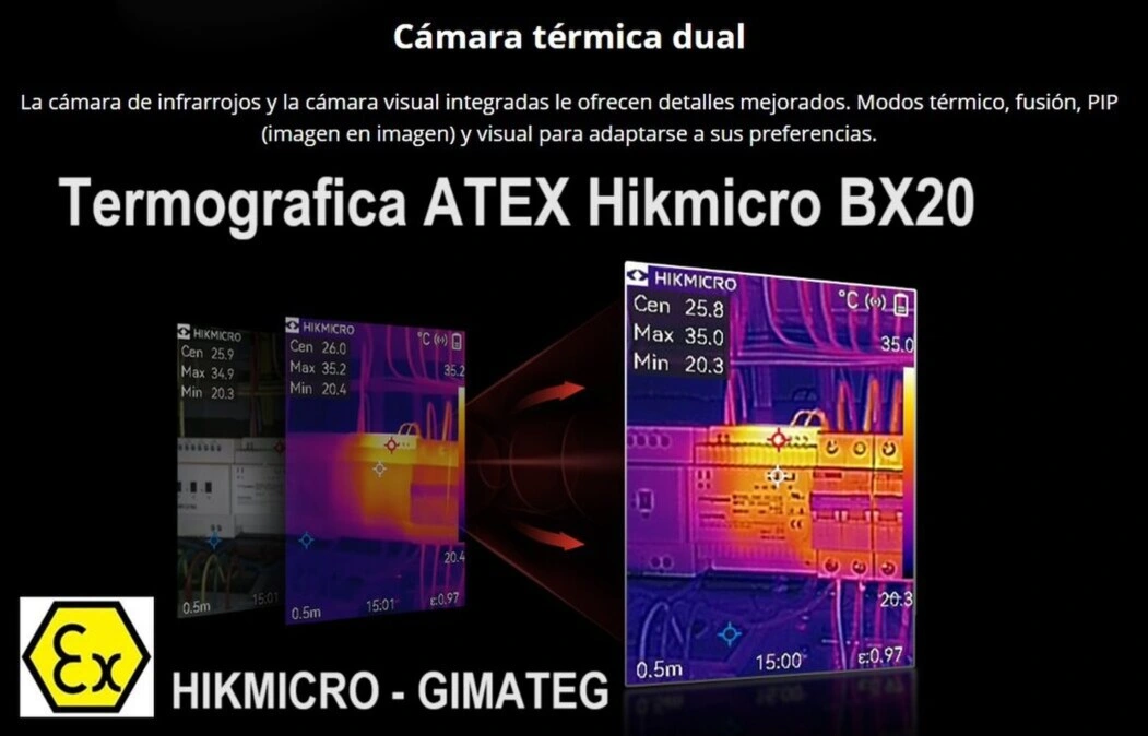 imagenes termografica ATEX hikmicro BX20 GimateG