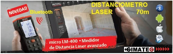 medidor distancia y angulos con bluetooth Ridgid gimateg