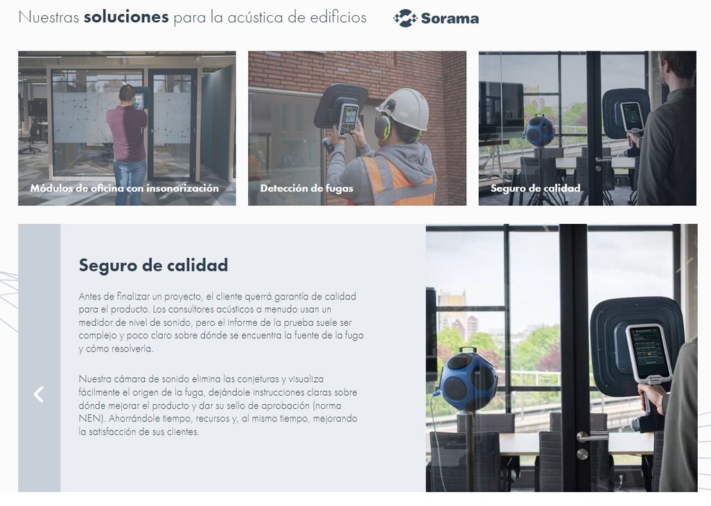 soluciones camara acustica Sorama CAM iV64 en España GimateG